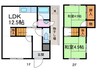 中野様友岡４丁目６－４貸家 2LDKの間取り