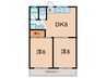 北武庫之荘ハイツ 2DKの間取り