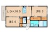 ソレイユ甲子園 2LDKの間取り