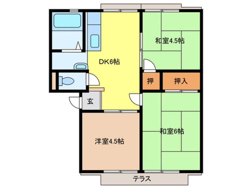 間取図 ハ－モニ－ハイツＡ棟