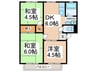 ハ－モニ－ハイツＢ棟 3DKの間取り