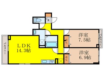 間取図 クローバー　フレア