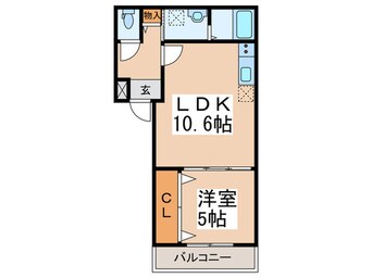 間取図 ラフィーネ聖天坂Ⅴ番館