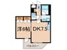 歌敷山ハイツ 1DKの間取り