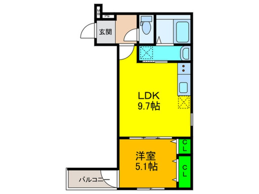 間取図 フジパレス鳳中町Ⅴ番館