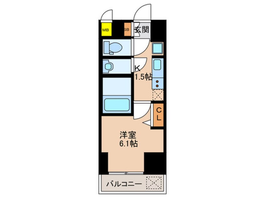 間取図 ﾌﾟﾚｻﾝｽ塚本ｱｸﾐﾘｵﾝ(1306)