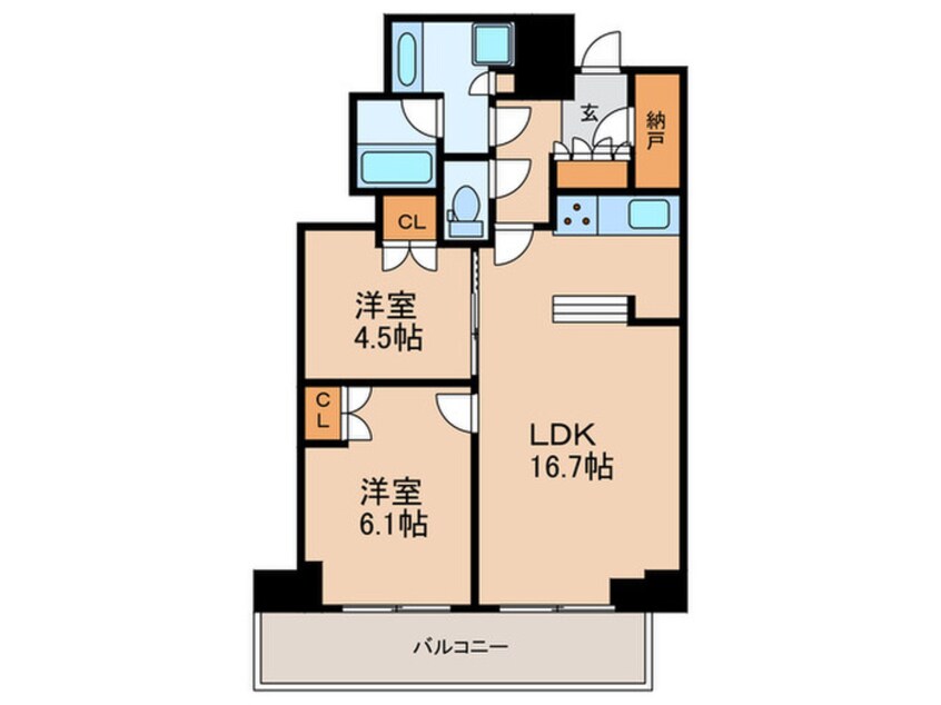 間取図 ｻﾞ･ﾊﾟｰｸﾊｳｽ神戸ﾀﾜｰ(2404)