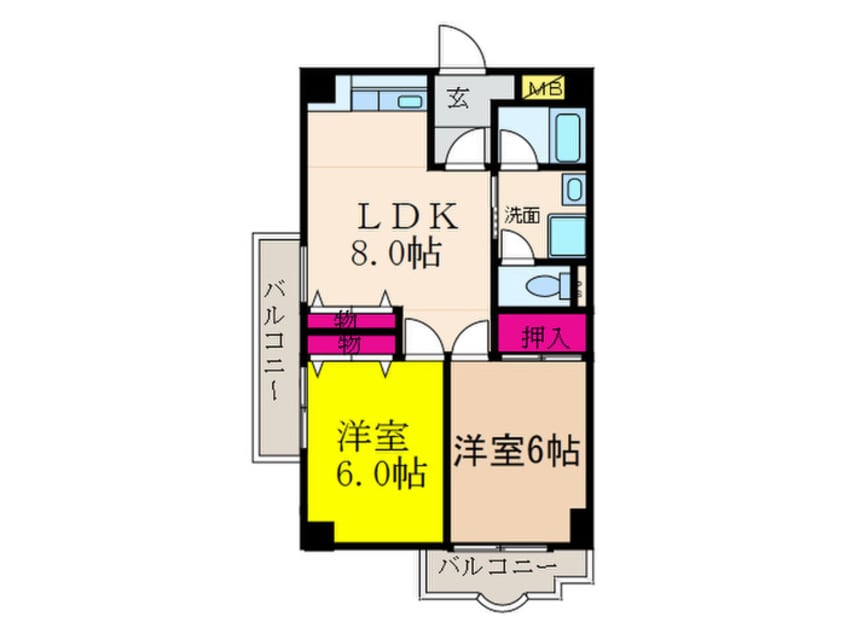 間取図 パークサイド三木Ⅱ