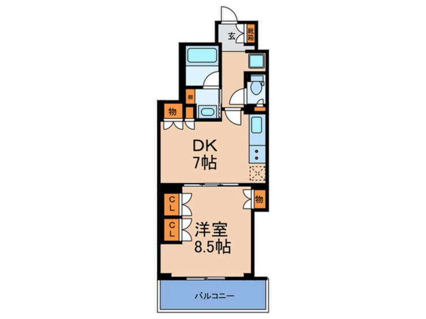 間取図 ルネフラッツ谷町四丁目