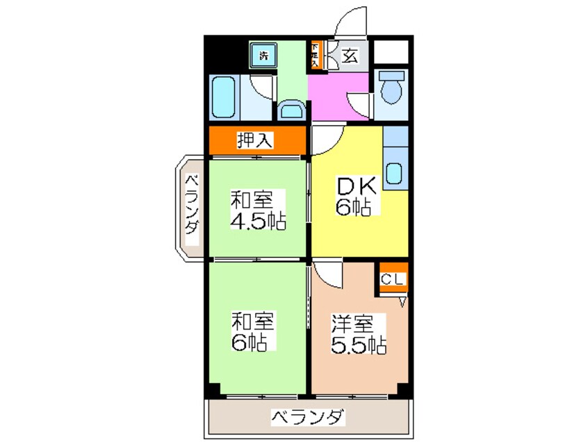 間取図 レジョンド－ル鶴見緑地