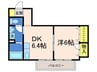 ディアス親和 1DKの間取り