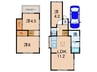 福里１号貸家 3LDKの間取り