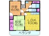 サウスエステ－ト 2LDKの間取り