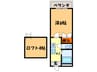 マ－キュリ－北白川 1Kの間取り