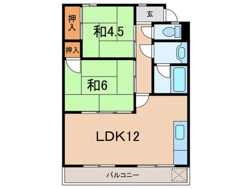 間取図 魚住コーポB(306)