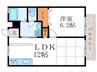 シェモア鷺森 1LDKの間取り