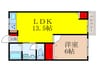 蛍池ハイツ東棟（405） 1LDKの間取り