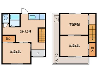 間取図 島泉２丁目テラスハウス