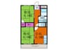 摂津マンション 2DKの間取り