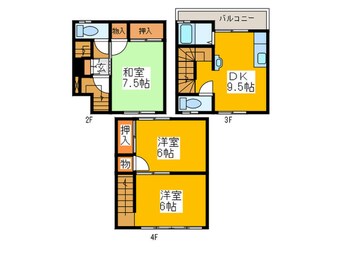 間取図 境川テラスハウスＢ棟