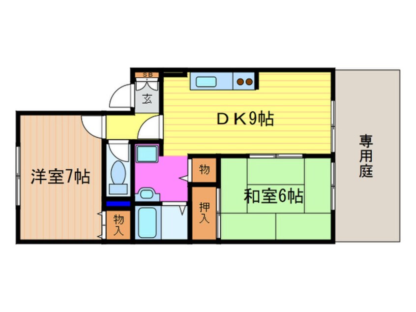 間取図 フォンテ－ヌ塩田