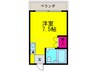 エクセレント上新６ 1Rの間取り