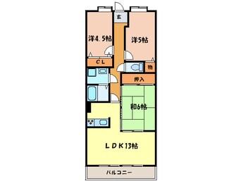 間取図 プラザハイツ二ツ屋Ｂ