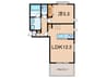 クレア岡本 1LDKの間取り
