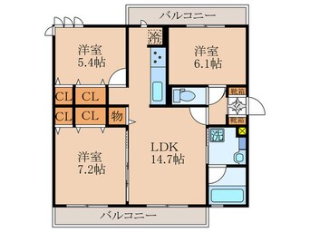 間取図 くおん嵯峨　東棟