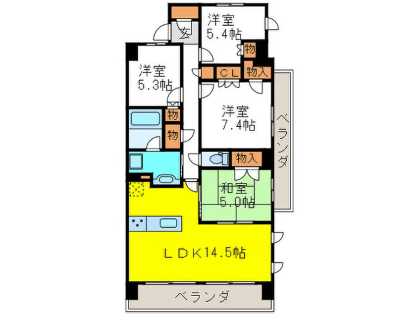 間取図 パークナードフィット津雲台