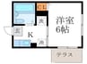プレール北白川 1Kの間取り