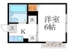 プレール北白川 1Kの間取り