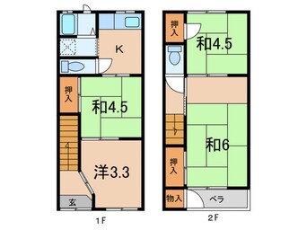 間取図 畑原通３丁目連棟戸建