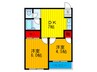 グランドハイツ三津屋北 2DKの間取り