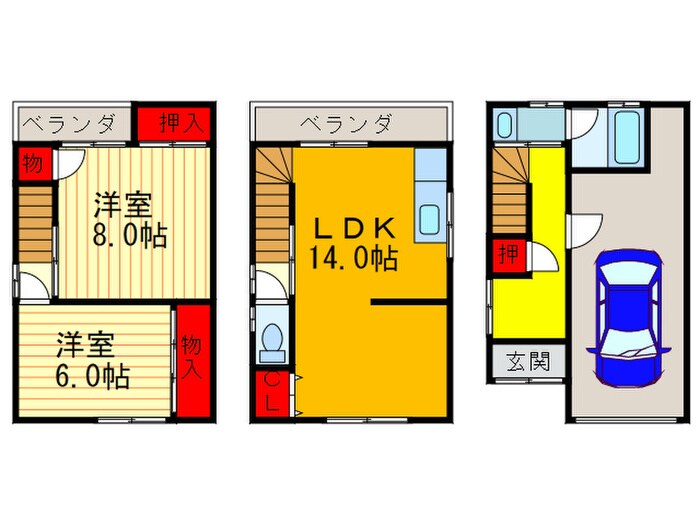 間取り図 日下町３丁目貸家