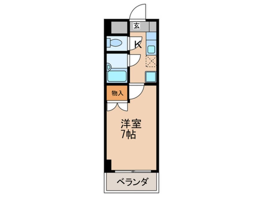 間取図 ロ－ズコ－ポ天満東２