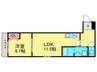 フジパレス喜連瓜破Ⅴ番館 1LDKの間取り