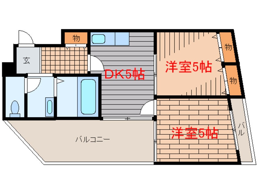 間取図 ﾐ･ﾊﾟﾗﾄﾞ-ﾙ