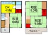 高倉貸家 3DKの間取り