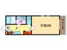 Ｐｕｒａｎ  ｄｏｒｕ 1Kの間取り