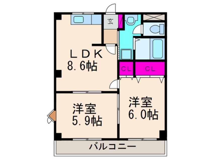 間取図 パ－ムヒルズ