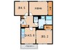 サンガ－デン北川Ⅱ 3DKの間取り