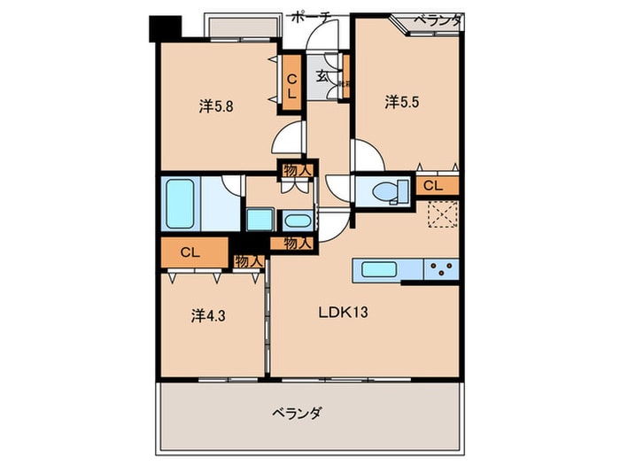 間取り図 ﾜｺｰﾚ武庫之荘ﾌﾞﾗﾝﾃﾞｭｵMｰist(603)