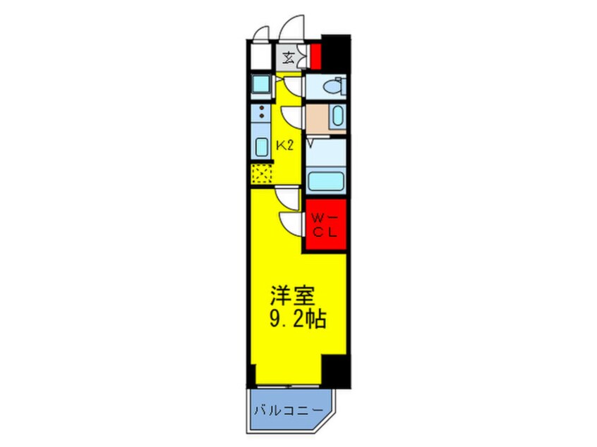 間取図 ﾌﾟﾚｻﾝｽ江戸堀（408）