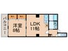 QUINTO五条烏丸 1LDKの間取り