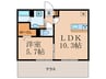 フロレゾン北花山A 1LDKの間取り