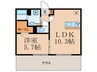 フロレゾン北花山A 1LDKの間取り