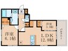 フロレゾン北花山A 2LDKの間取り