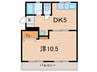 宮田マンション 1DKの間取り