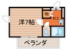 舟橋青山ビル 1Kの間取り